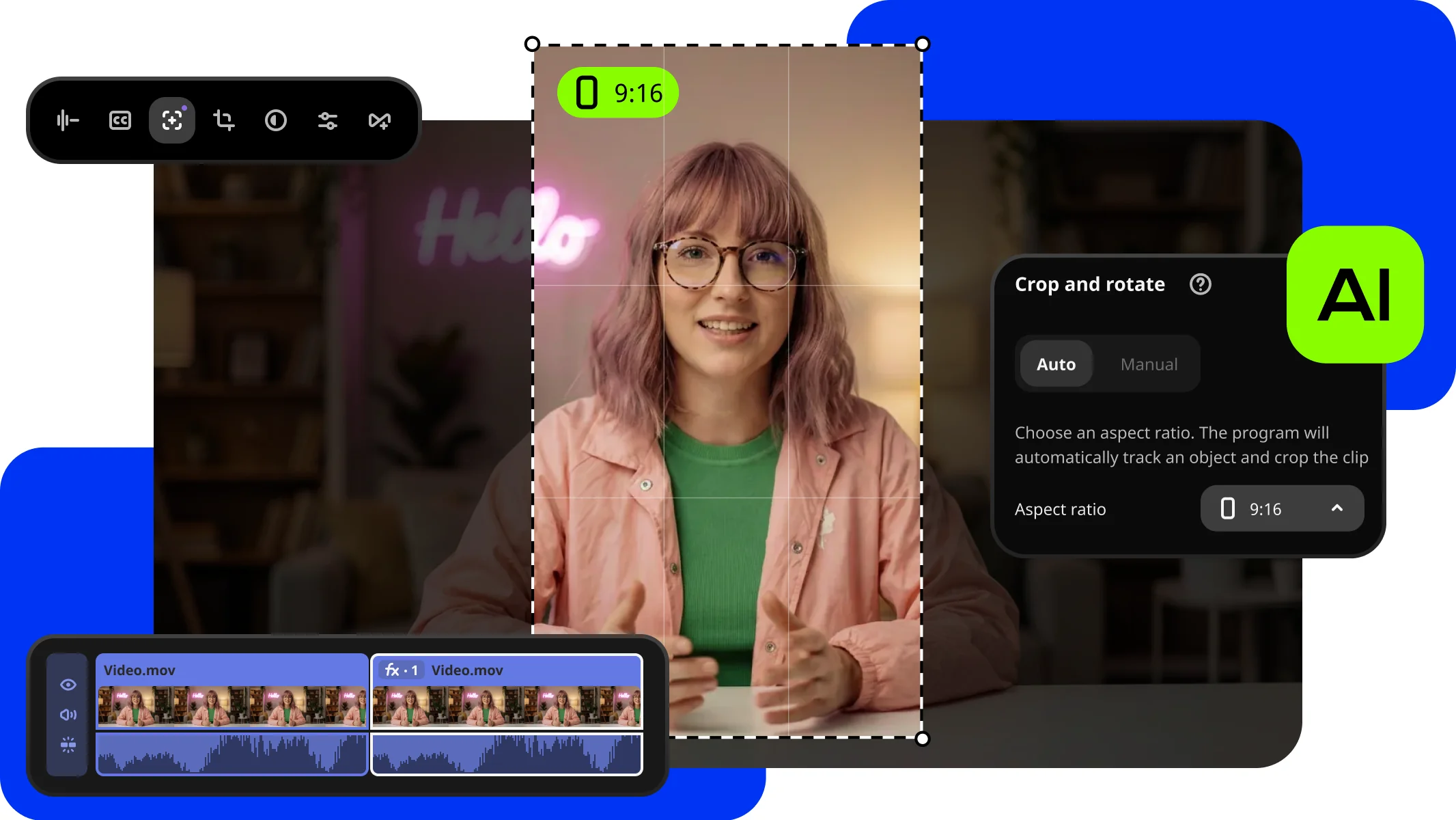 Ritaglio con tracciamento automatico