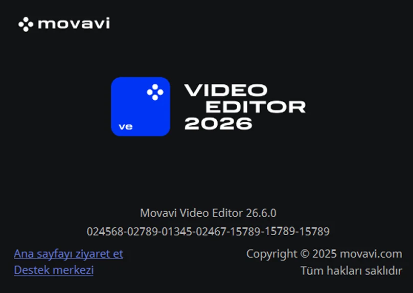 About window in activated Movavi Video Editor