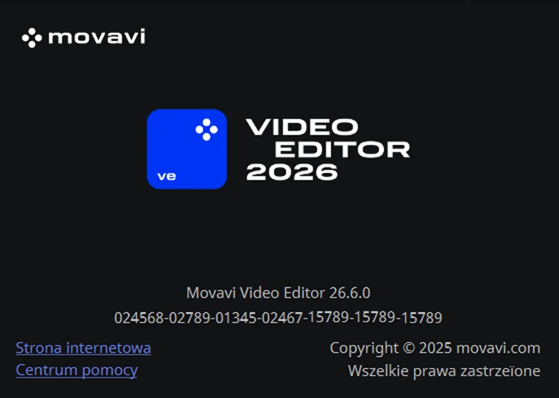 About window in activated Movavi Video Editor