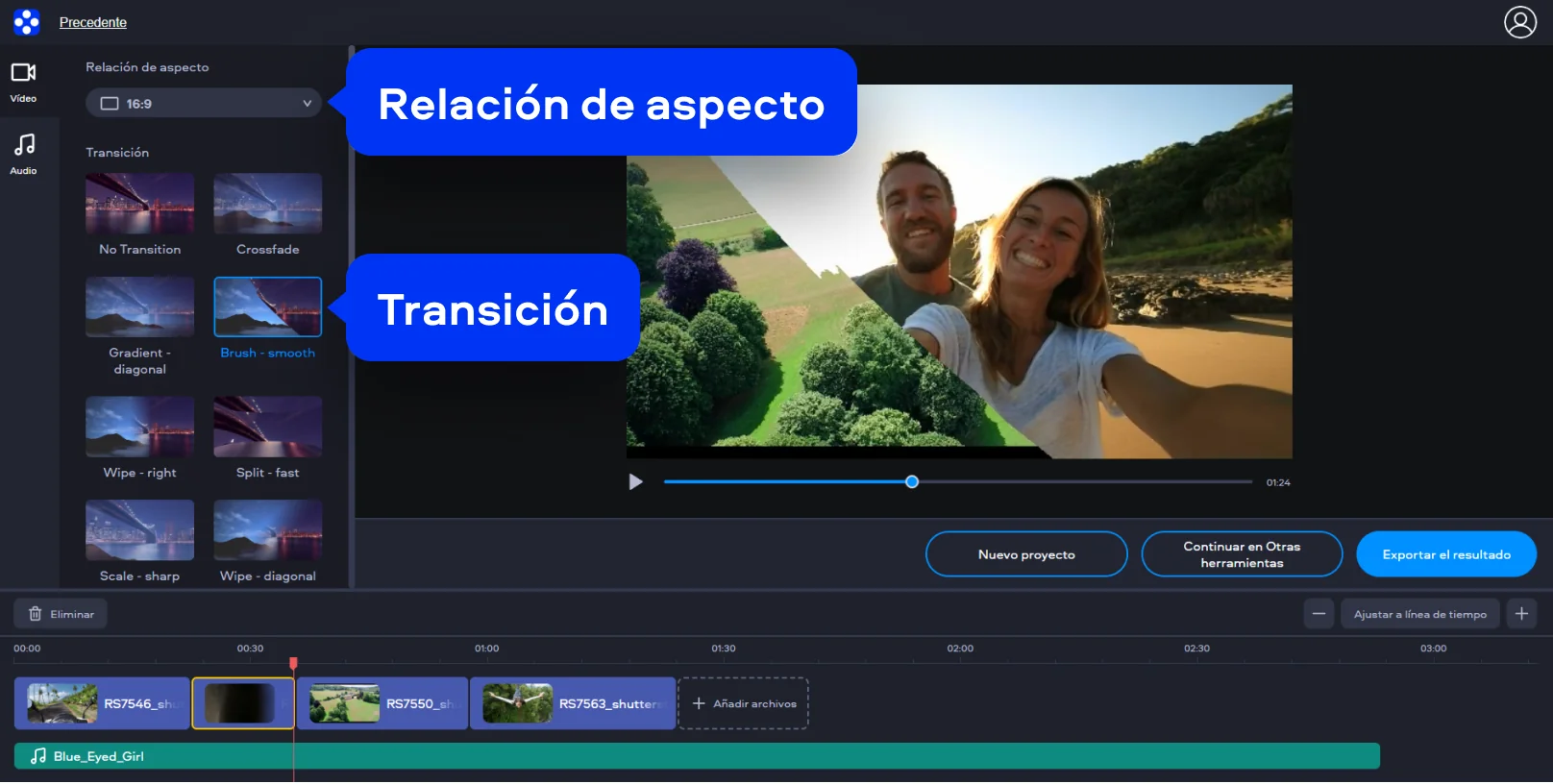 Step 2. Edit YouTube video online.