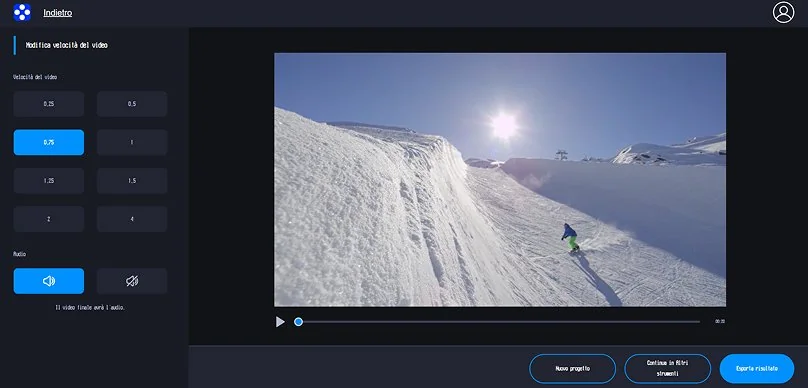 Step 3. Change video speed online.