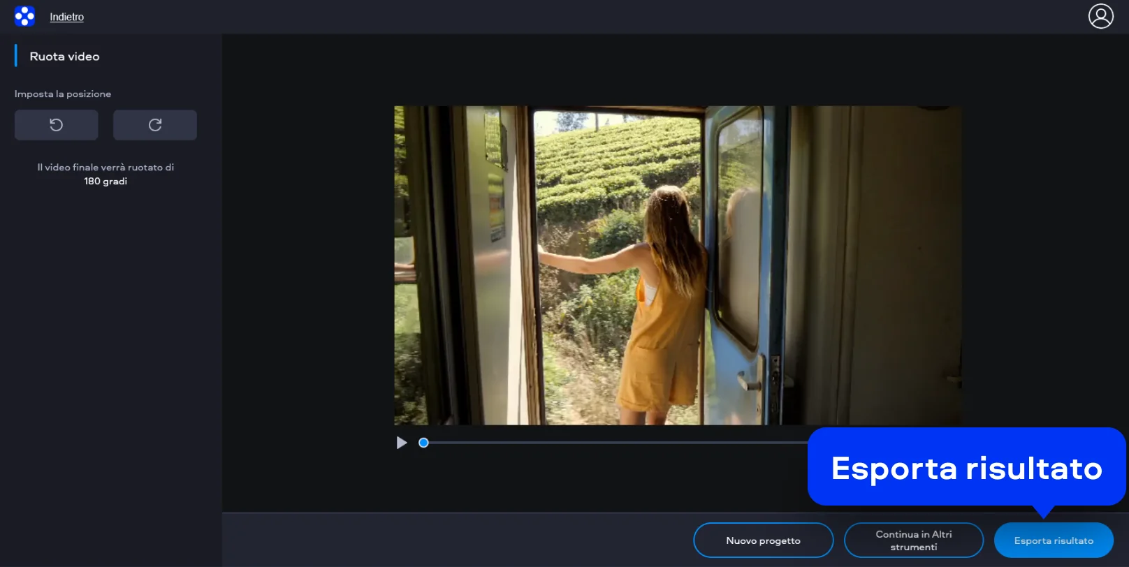 Step 3. Rotate video online.