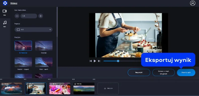 Step 3. Make a slideshow online.