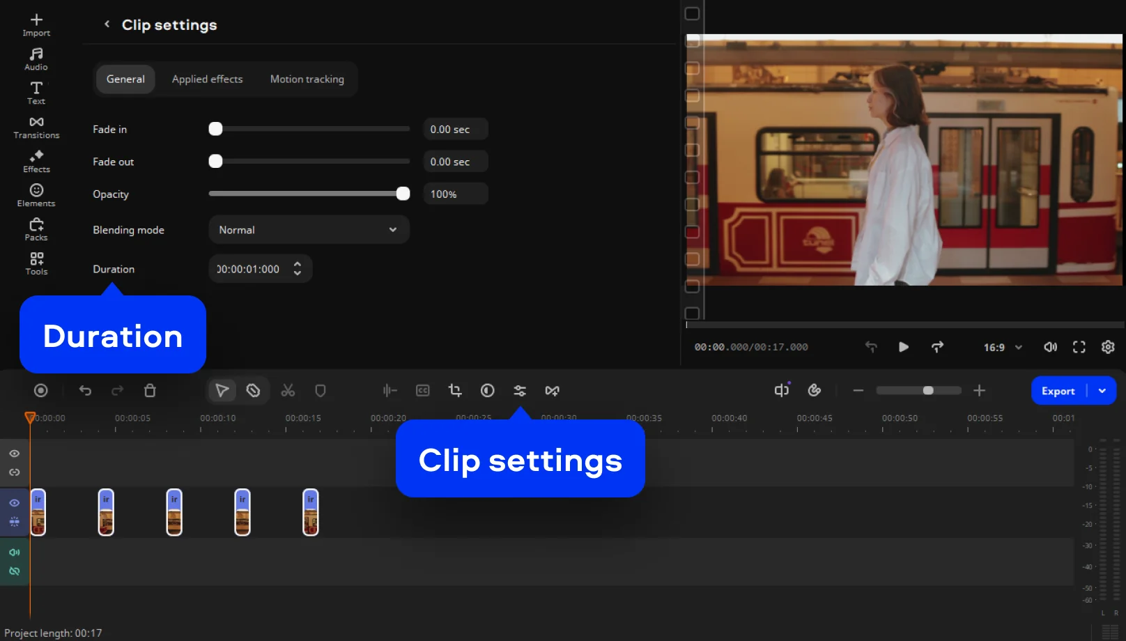 How to make a time-lapse with Movavi: Set the duration for images 