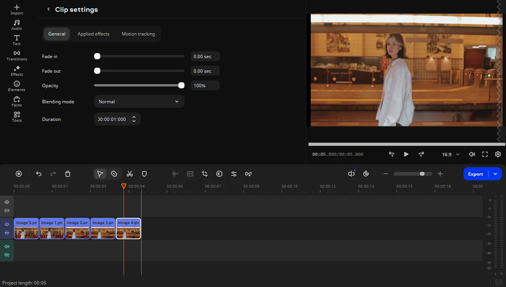How to make a time-lapse from photos in Movavi