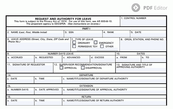 DA 31 Form | Free Fillable DA 31 Template
