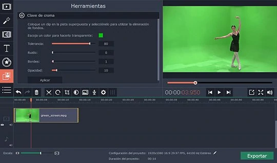 Haga la pantalla verde en vídeos con el software sencillo de Movavi