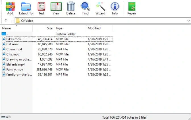 WinRAR – a folder compression software