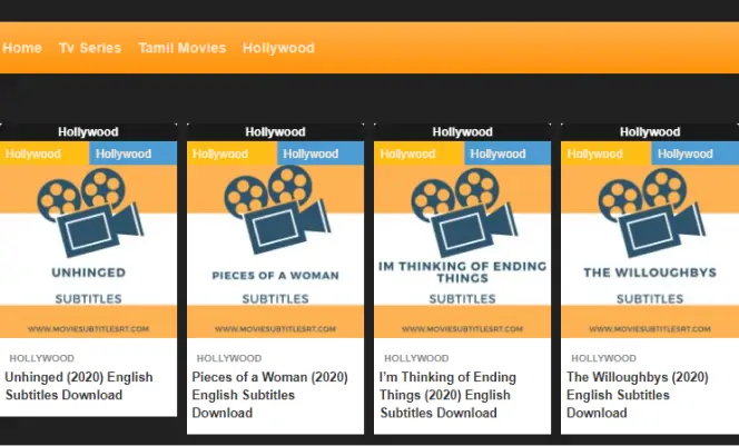 SRTSubtitle – a movie subs seeker website